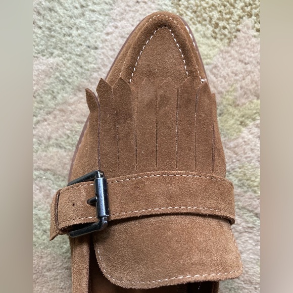 Franco Sarto Brown Fringe Loafers - Picture 4 of 8